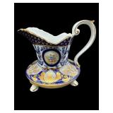 COBALT AND GOLD ACCENT KPM FOOTED PITCHER
