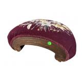 WALNUT CURVED TOP NEEDLEPOINT STOOL