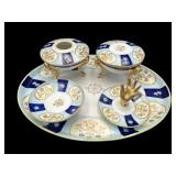 5 PC ANTIQUE NIPPON HAND PAINTED DRESSER SET