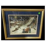 BOBSLEDDING LITHOGRAPH IN NEW YORK CITY