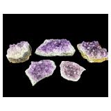 LOT OF 5 AMETHYST GEODE CRYSTALS