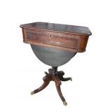 MAHOGANY INLAID DUNCAN PHYFE 19TH CENT. SEWING