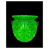 VICTORIAN VASELINE EAPG TOOTHPICK HOLDER