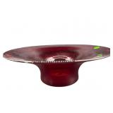 LARGE RUBY RED FLARED CENTER BOWL