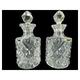 PAIR OF CUT CRYSTAL PERFUME BOTTLES WITH STOPPERS
