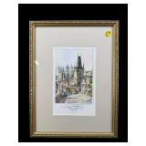 ARTIST SIGNED CHARLES BRIDGE IN PRAGUE; DOUBLE