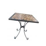 OUTDOOR TILE TOP IRON BASE TABLE