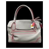 COACH POPPY SATCHEL IN GREY LEATHER