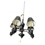 BLACK TOLEWARE 5 LIGHT CHANDELIER