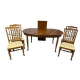 ETHAN ALLEN CHERRY DINING TABLE AND 4 CHAIRS