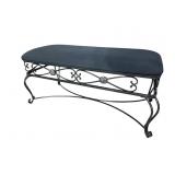 IRON DECORATED BASE CONTEMPORARY BENCH