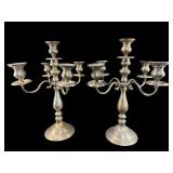 2 LARGE SILVER PLATE ANTIQUE CANDELABRAS