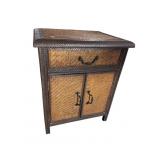 WICKER 2 DOOR 1 DRAWER COMMODE