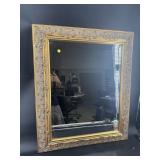 LARGE GOLD ORNATE BEVELED MIRROR