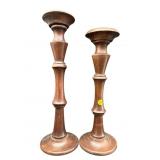 LOT OF WOODEN CANDLE STANDS