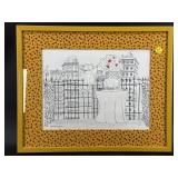 1979 CLAUDIA FREEZER WHIMSICAL CAT ON BALCONY