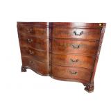 FLAME MAHOGANY OPEN BOOK FRONT 4 DRAWER DRESSER