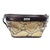 BRIGHTON ONE WORLD BROWN SNAKE PRINT CROSSBODY