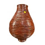 LARGE POTTERY BROWN GLAZE FLOOR VASE