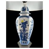 LARGE ORIENTAL BLUE AND WHITE GINGER JAR LAMP