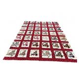 82x97 IN HANDMADE BASKET QUILT TOPPER