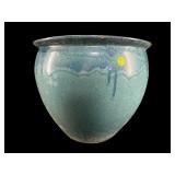 LARGE POTTERY PLANTER WITH DRIP GLAZE