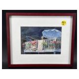 BALCONY SCENE ARTIST SIGNED LITHOGRAPH