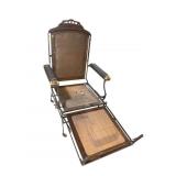 ANTIQUE LEATHER ADORNED VICTORIAN CHAISE LOUNGE