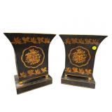 2 MAITLAND SMITH METAL DECORATIVE PLANTERS