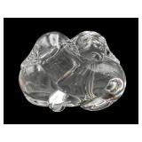 STEUBEN CRYSTAL HUGGING DOGS FIGURE