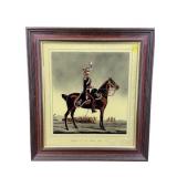 OFFICERS OF BRITISH ARMY HAND COLORED PRINT; NO