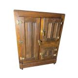 LARGE 3 DOOR OAK ICEBOX