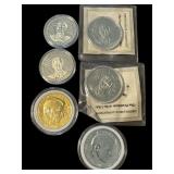 LOT OF 6 RONALD REAGAN GEORGE BUSH PRESIDENT COINS