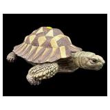 WOODEN CARVED PAINT DECORATED TURTLE