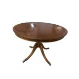 CHERRY BANDED INLAY PEDESTAL DINING ROOM TABLE