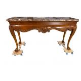 CENTURY FURN.MARBLE TOP CHIPPENDALE CONSOLE