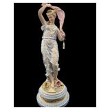 LARGE SOFT PASTEL BISQUE PORCELAIN FIGURINE
