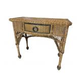 WICKER 1 DRAWER CONSOLE TABLE