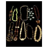 LOT OF 10 GEMSTONE COSTUME JEWELRY NECKLACES