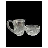 2 PC LOT WATERFORD CRYSTAL CREAMER AND SUGAR BOWL