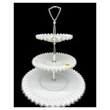 FENTON SILVERCREST 3 TIER TIDBIT TRAY