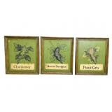 3 MODERN WINE PLAQUES