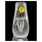 ORREFORS ETCHED FLOWER BUD VASE