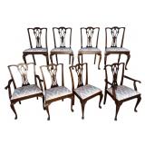 8 CHIPPENDALE SOLID MAHOGANY DINING ROOM CHAIRS