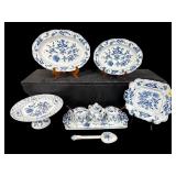 9 PC LOT OF BLUE DANUBE PORCELAIN SERVING PIECES