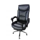 LIKE NEW LEATHER AND CHROME OFFICE CHAIR