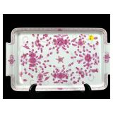 MEISSEN PINK INDIAN PORCELAIN SQUARE SERVING TRAY