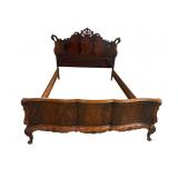 FLAMED MAHOGANY CARVED SWAN BED