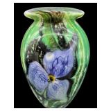 SIGNED EICKHOLT LATE 20TH CENTURY ART GLASS VASE