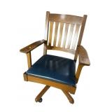 STICKLEY MISSION OAK ADJUSTABLE OFFICE CHAIR